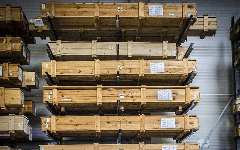 Holzkisten im Hermith-Lager