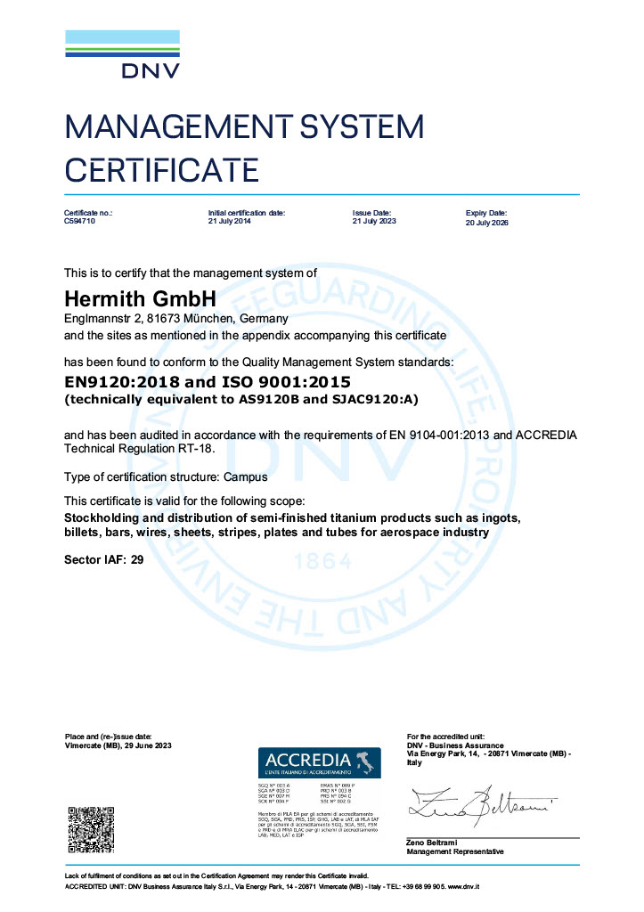 Management system certificate 9120